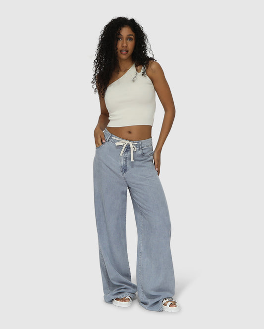 Set On You Wide Leg Pants - Stonewash