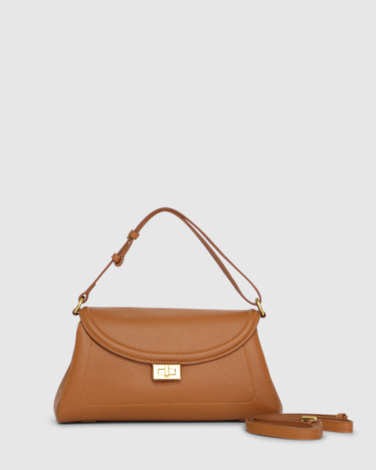 Calista PU Bag with Adjustable Strap - Tan