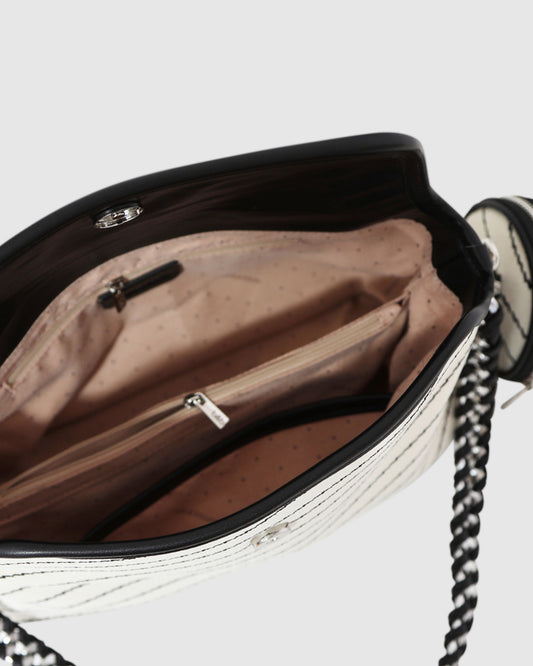 Elodie Day PU Bag - White/Black