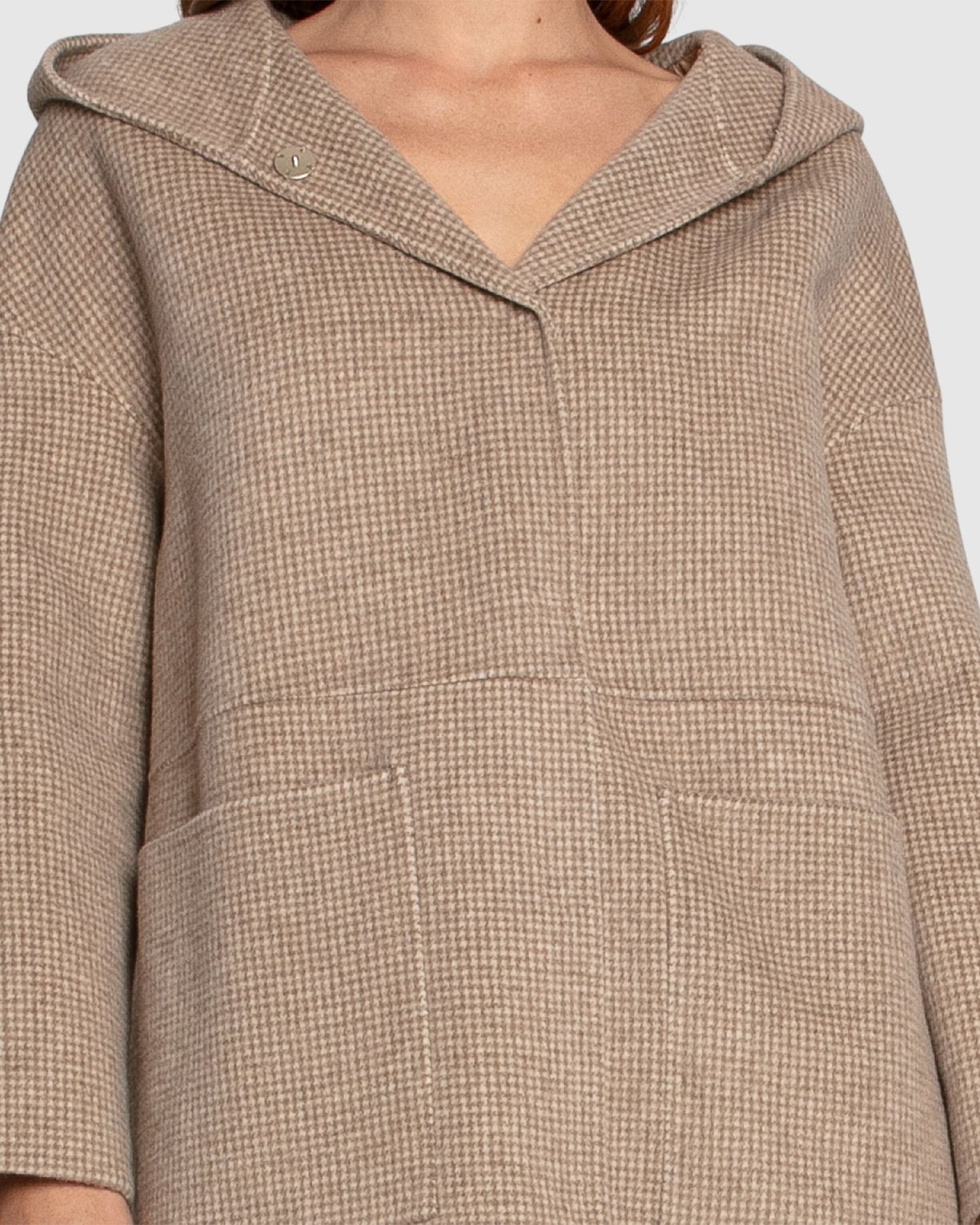 Sunday Morning Wool Blend Hooded Coat - Beige