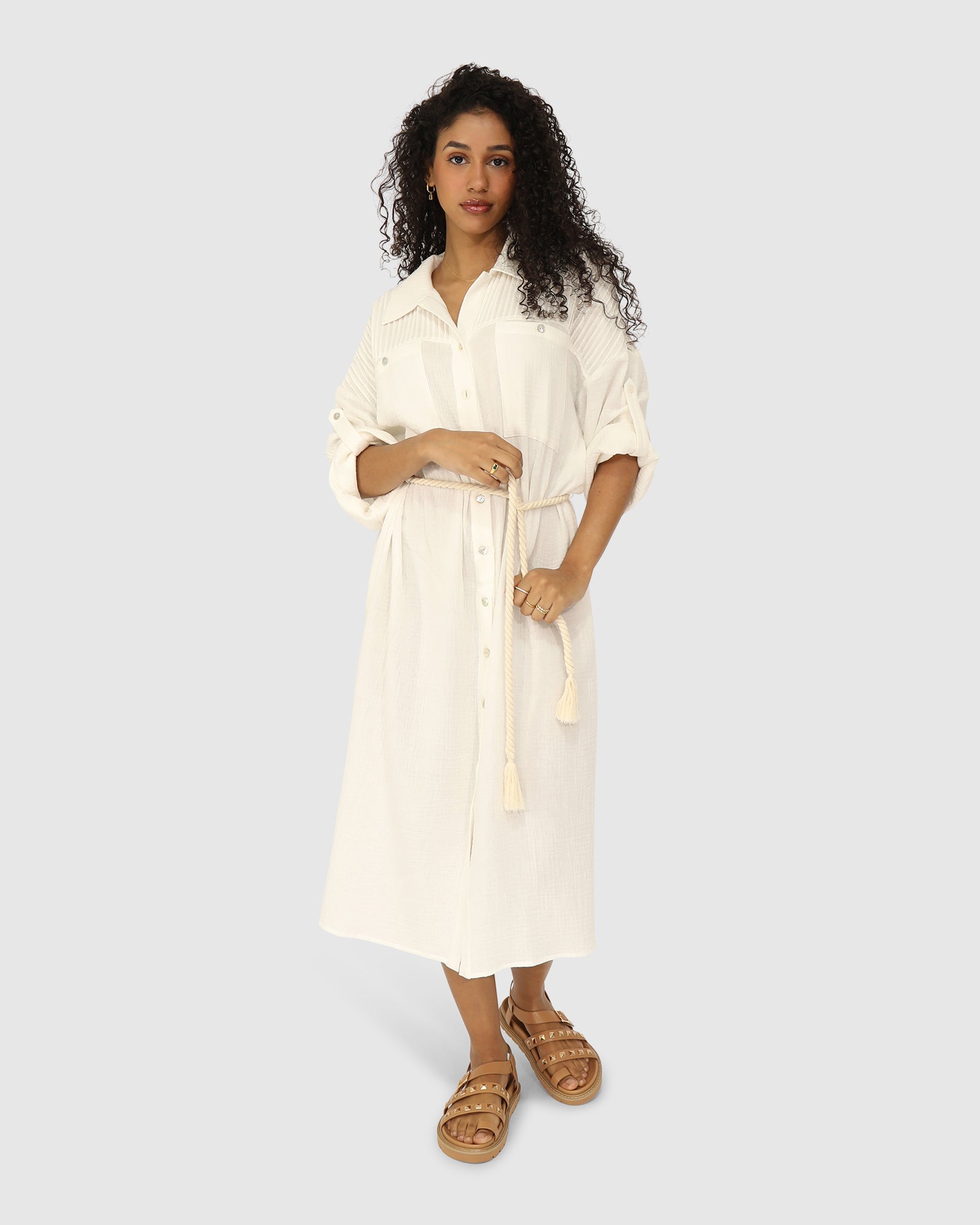 Seven Wonders Maxi Shirt Dress - White Seven Wonders Maxi Shirt Dress - White