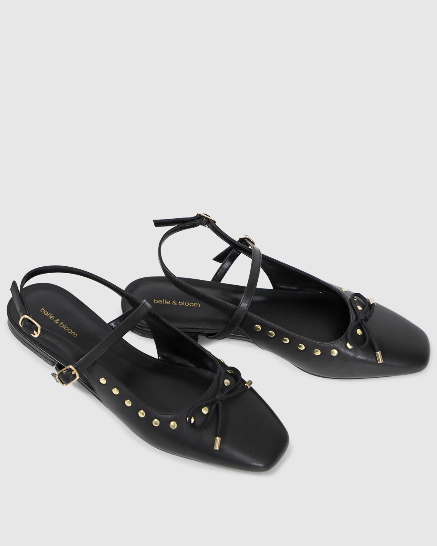 True Romance Slingback Leather Flats - Black