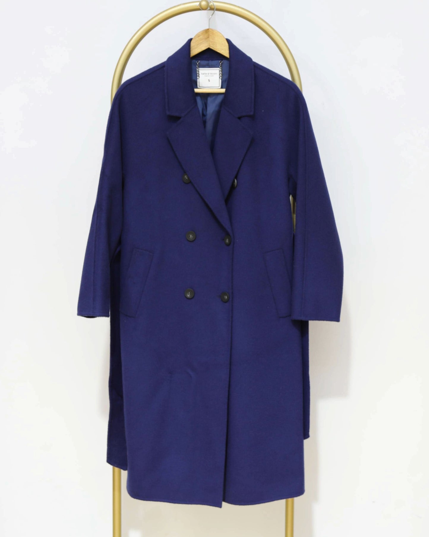 Double-Breasted Belted Coat – Cobalt Blue