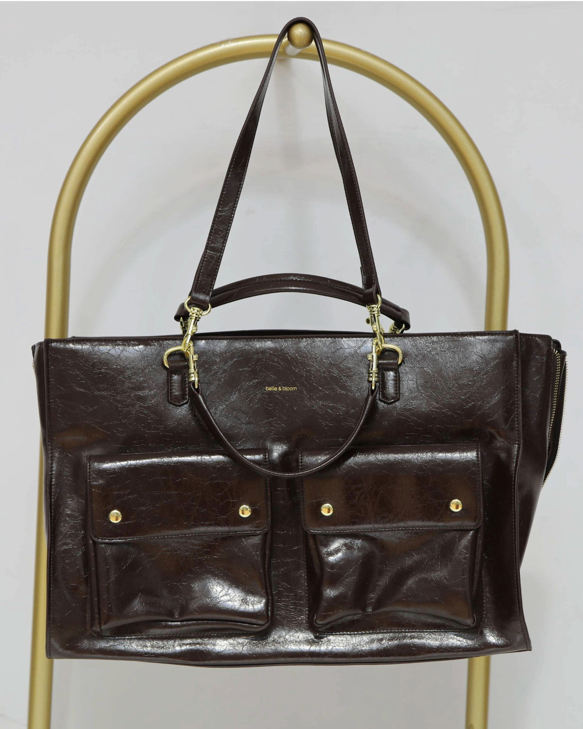 Utility Pocket Tote Bag – Chocolate