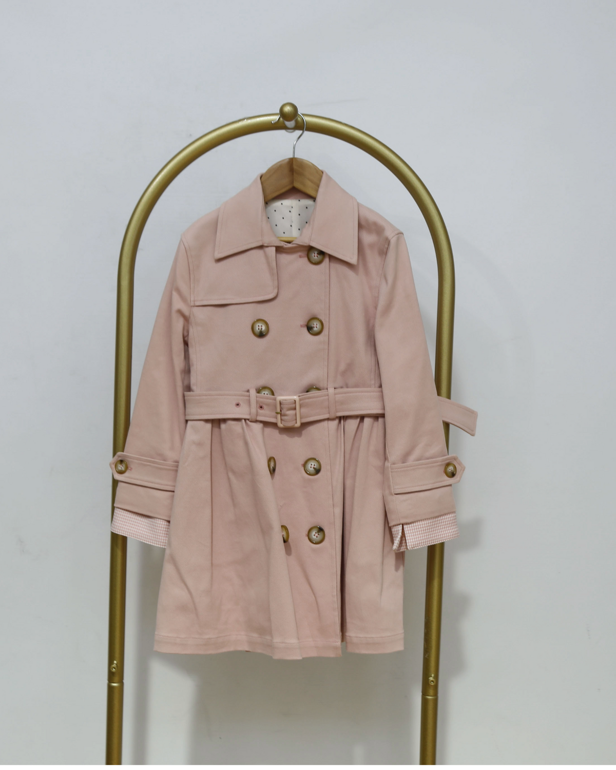 Girls’ Double-Breasted Trench Coat - Pink