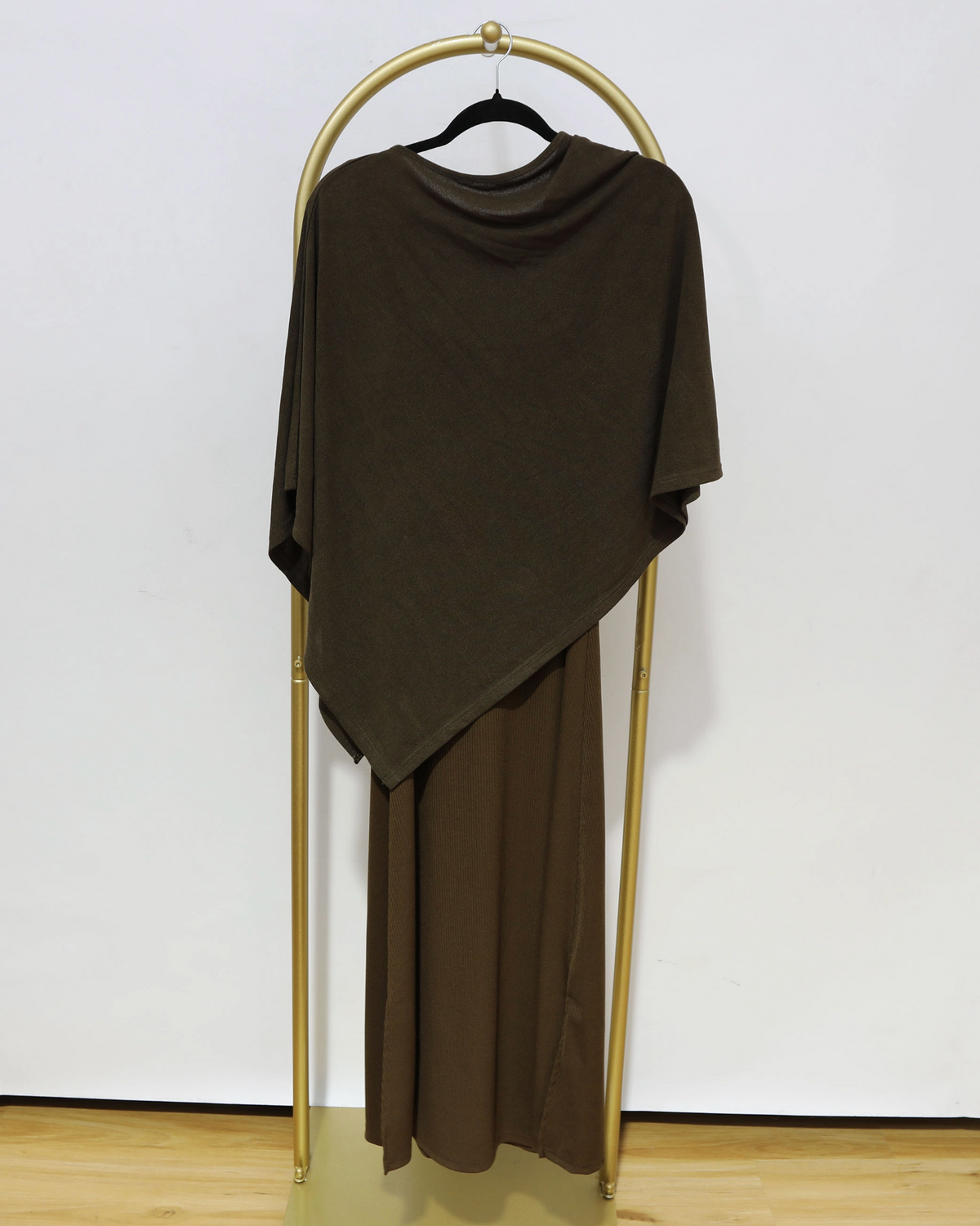 Dress And Shawl Set - Chocolate