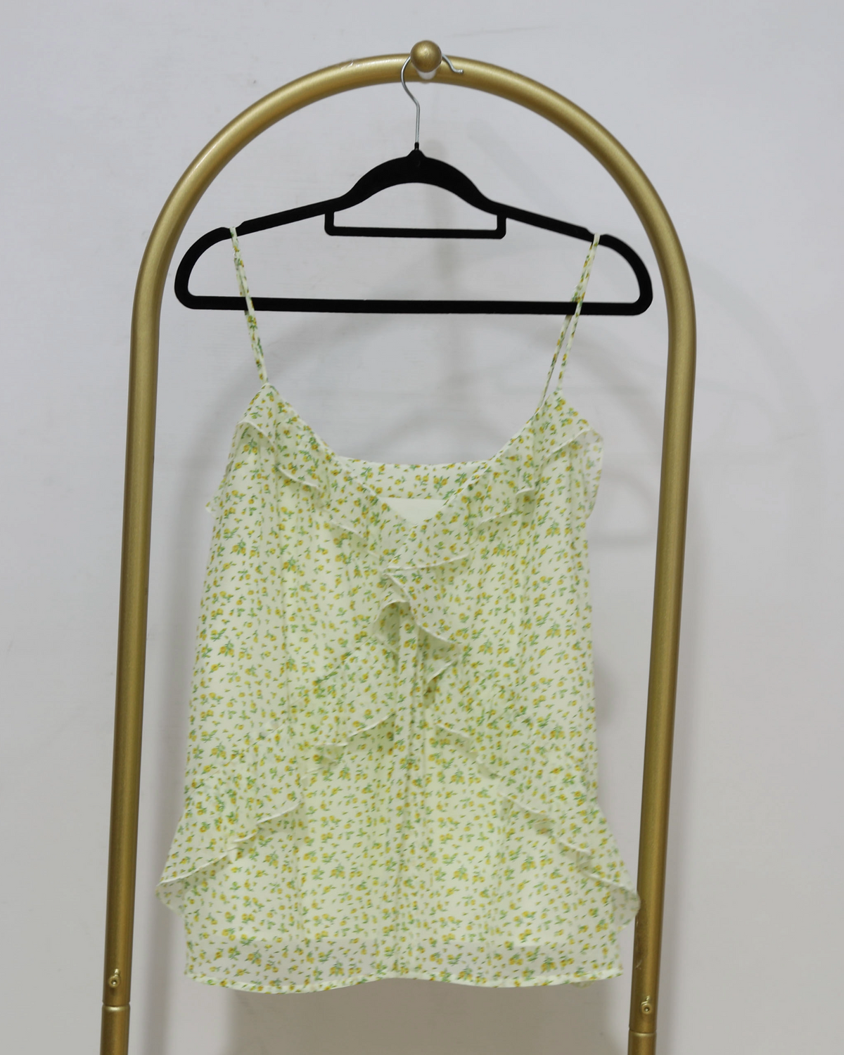 Floral Ruffle Camisole - White/Green