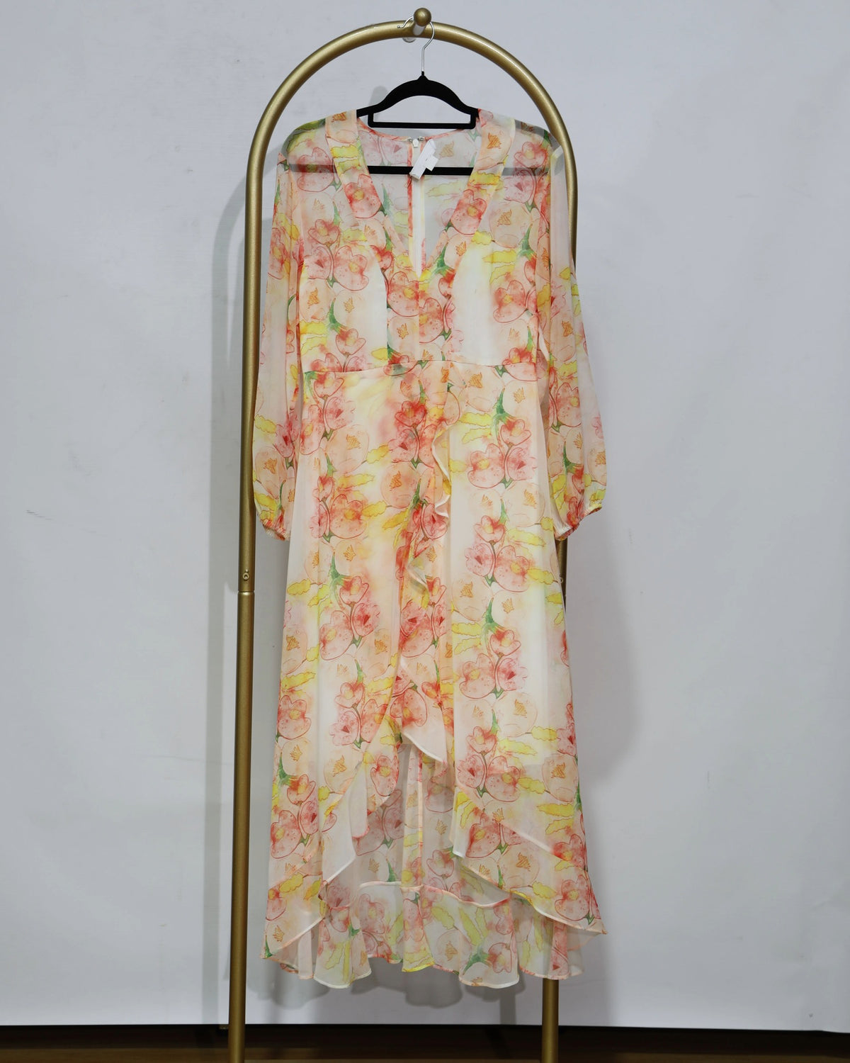 Floral Long Sleeve Midi Dress