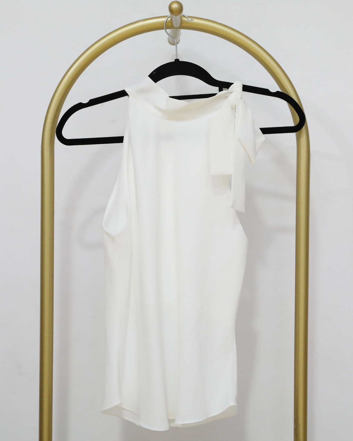 Tie Shoulder Sleeveless Top - White