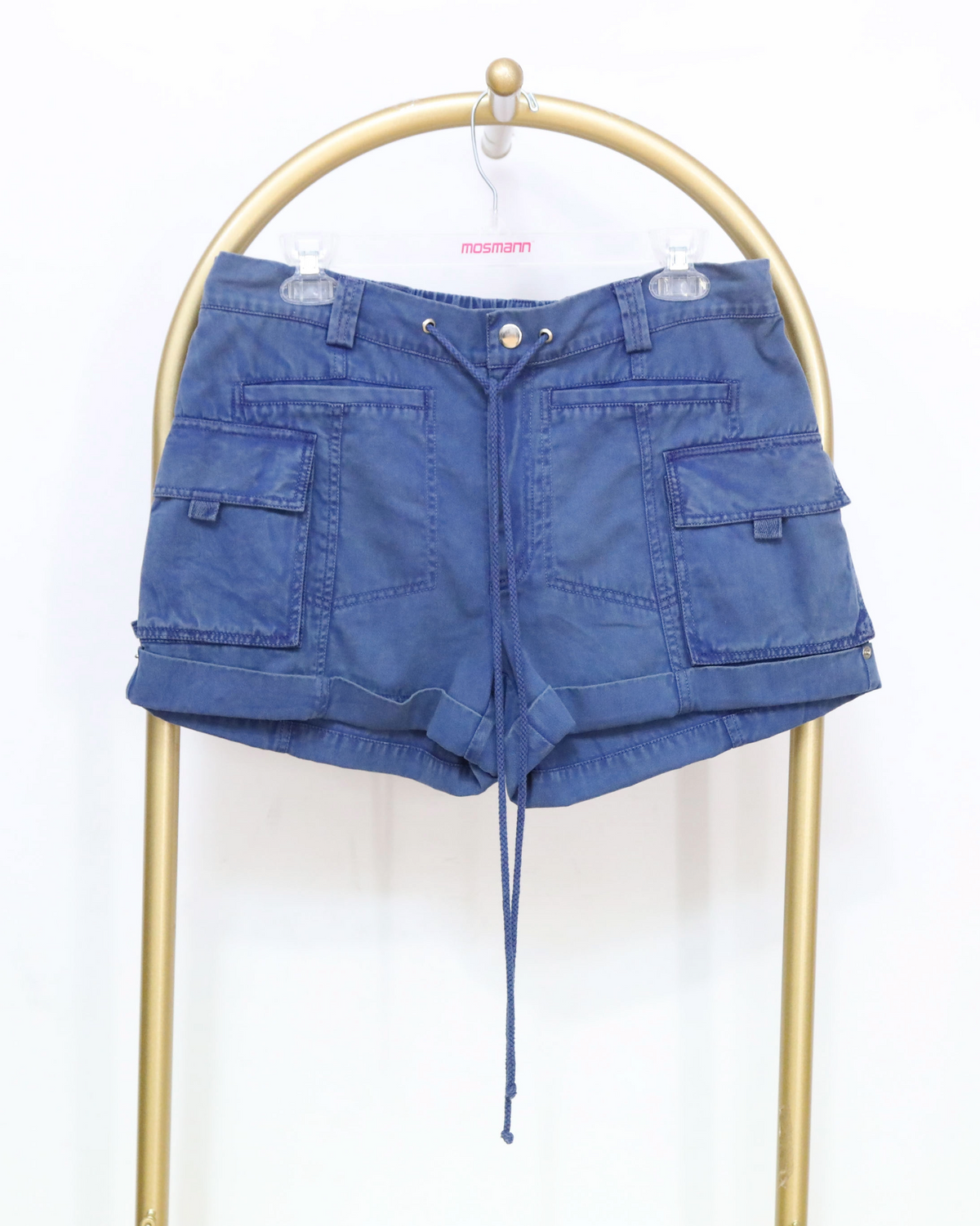 Washed Utility Cargo Shorts - Blue