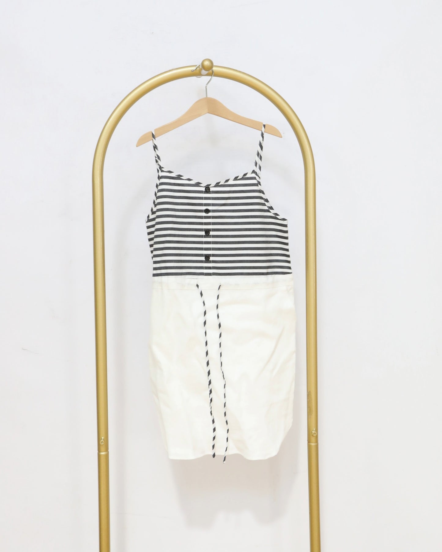 Girls Striped Contrast Panel Mini Dress