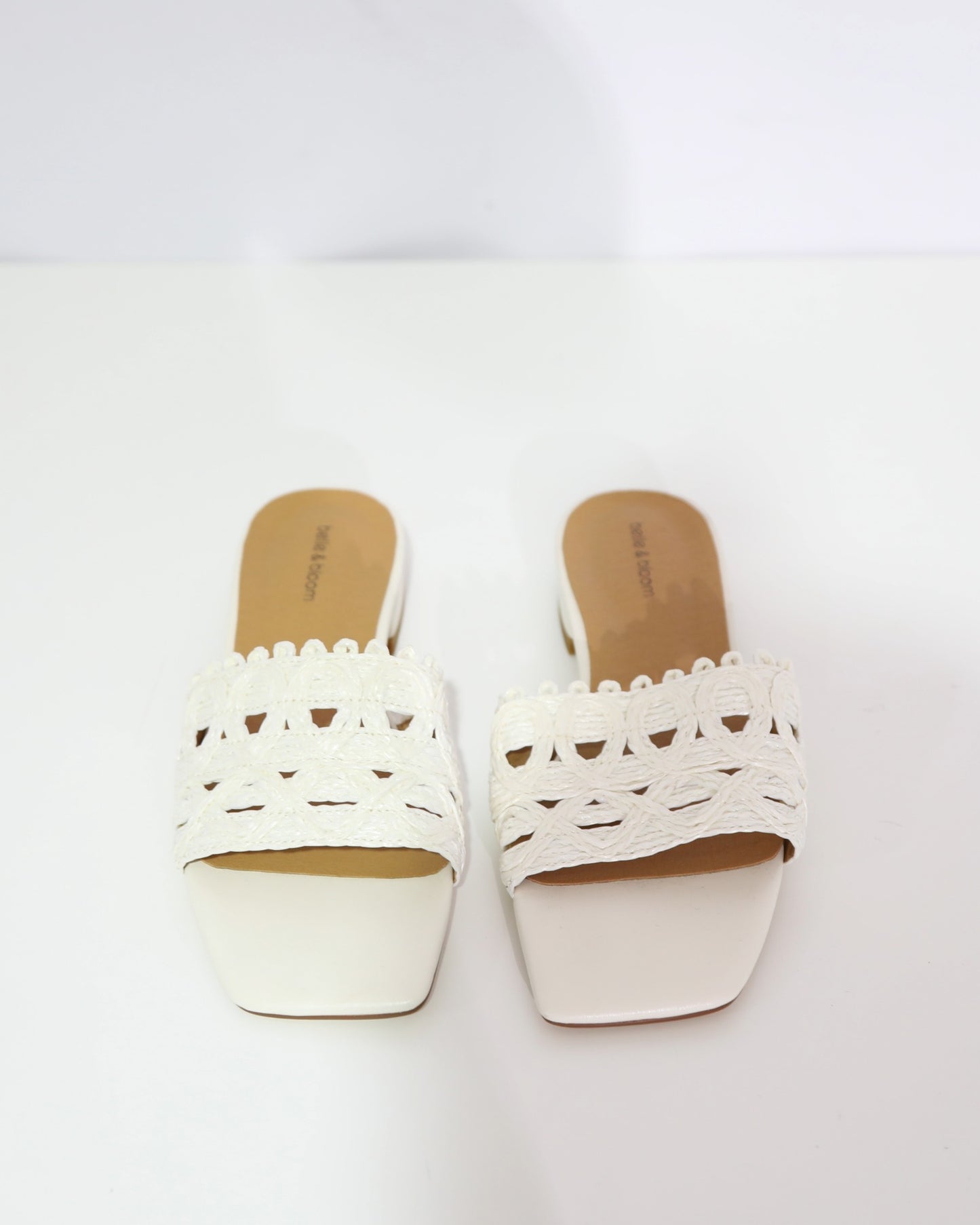 Woven Strap Slide Sandals – Ivory