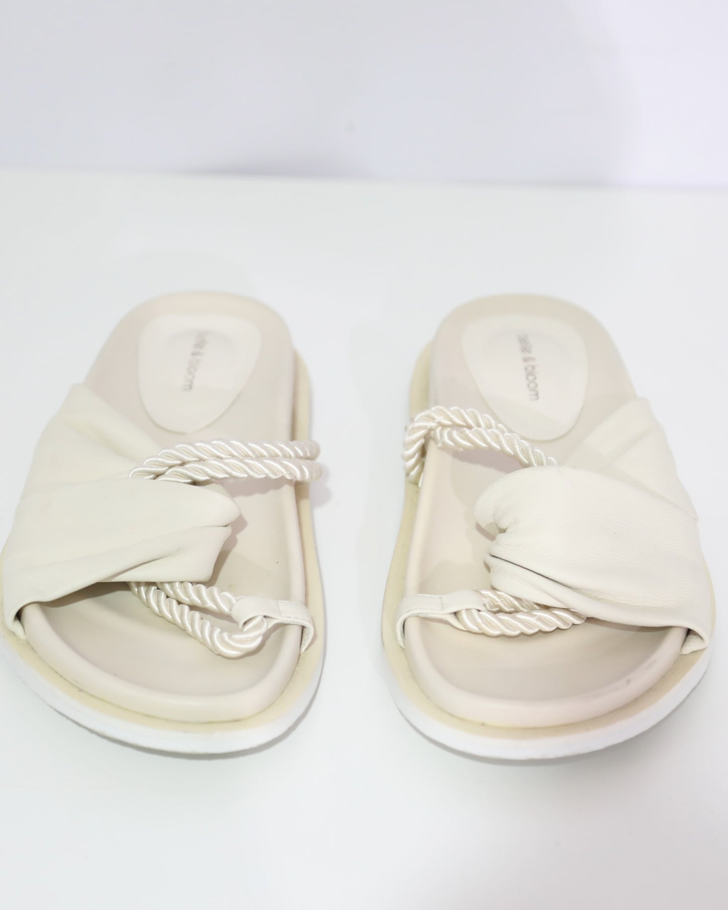 Twisted Rope Slide Sandals – Cream
