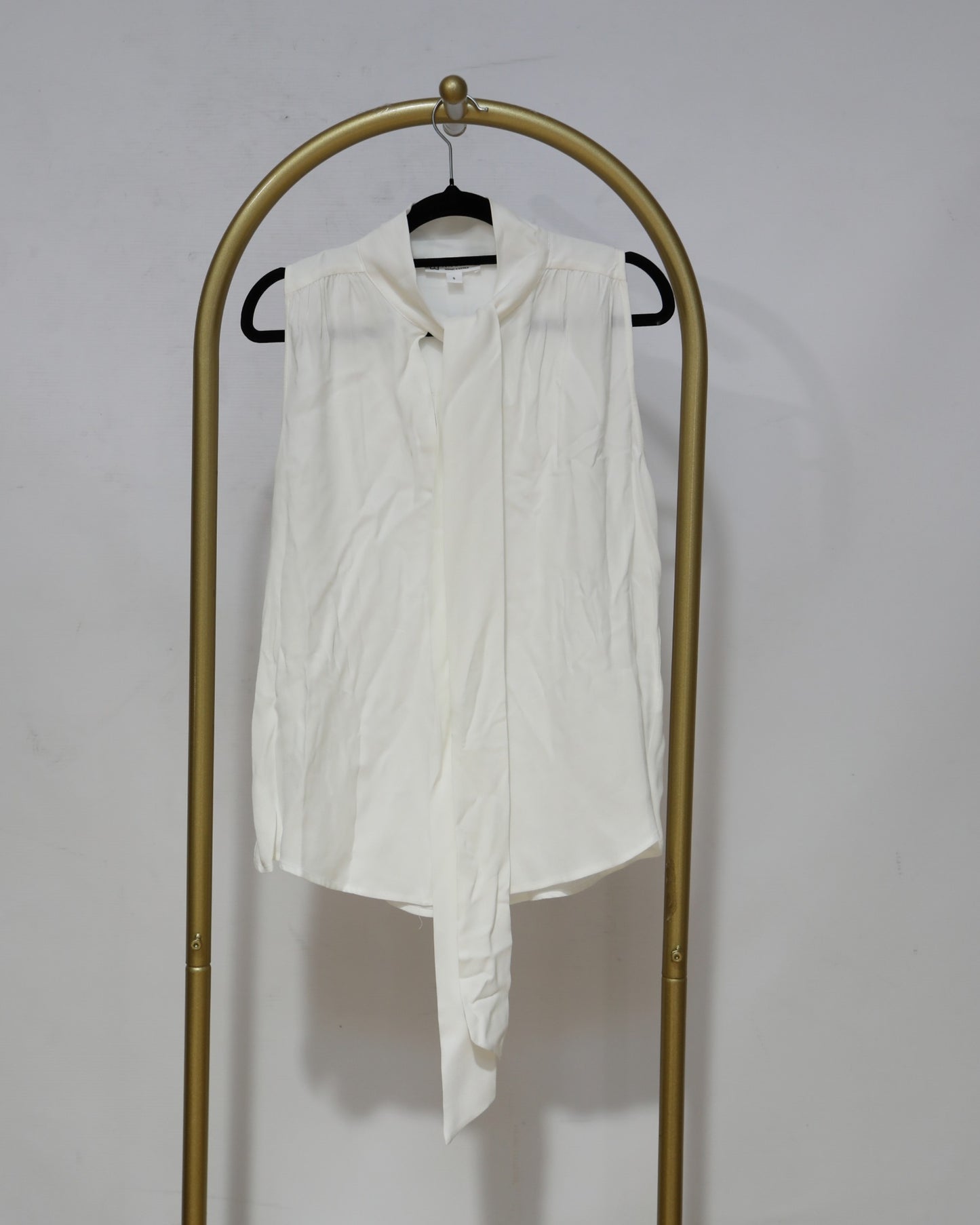 Tie Neck Sleeveless Blouse - Ivory