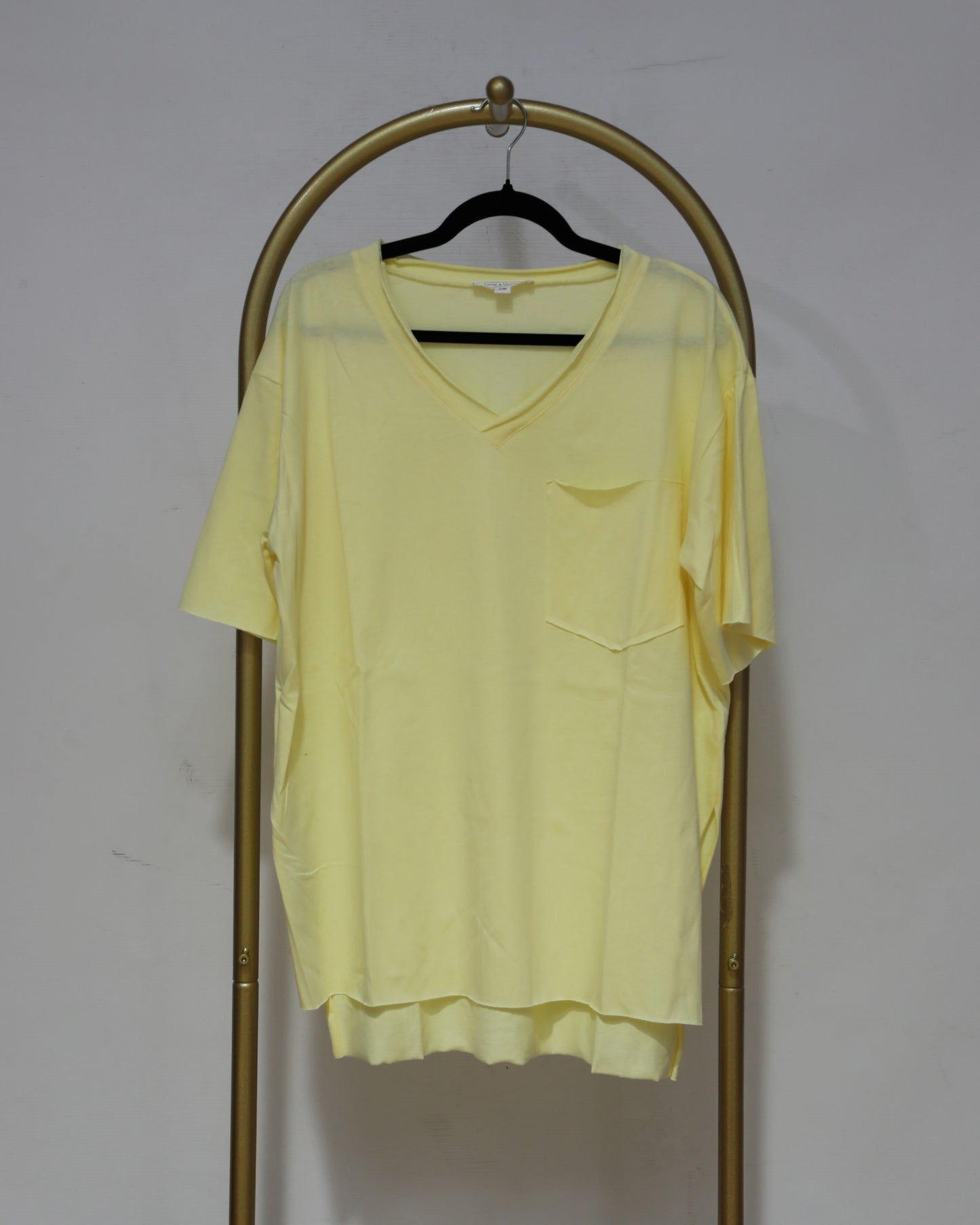 Oversized V-Neck T-Shirt - Butter Yellow