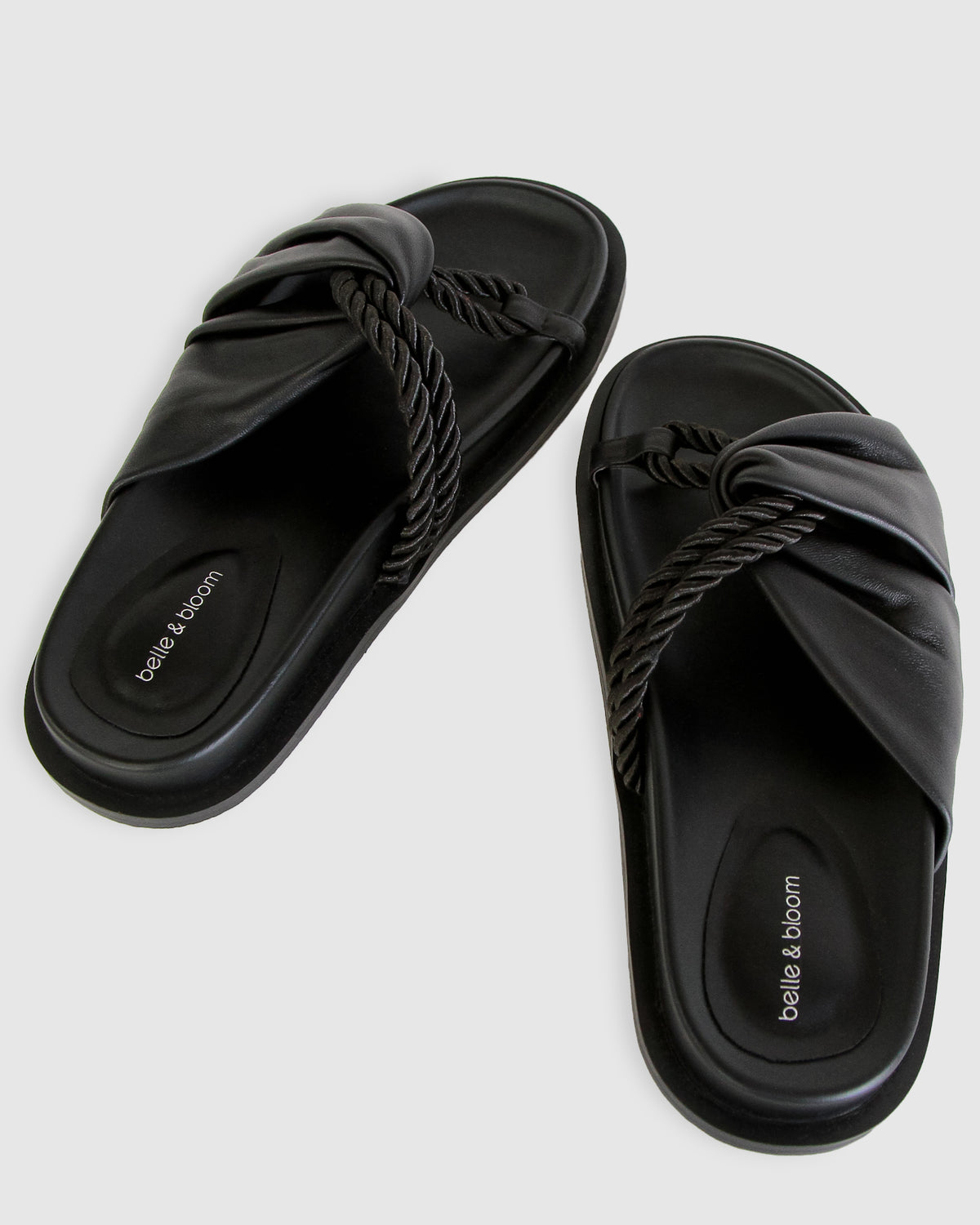 Black Whitehaven Slide with rope strap - alternate view
