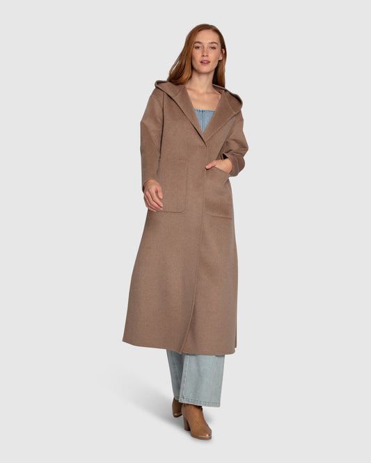 Walk My Way Wool Blend Oversized Maxi Coat - Oat