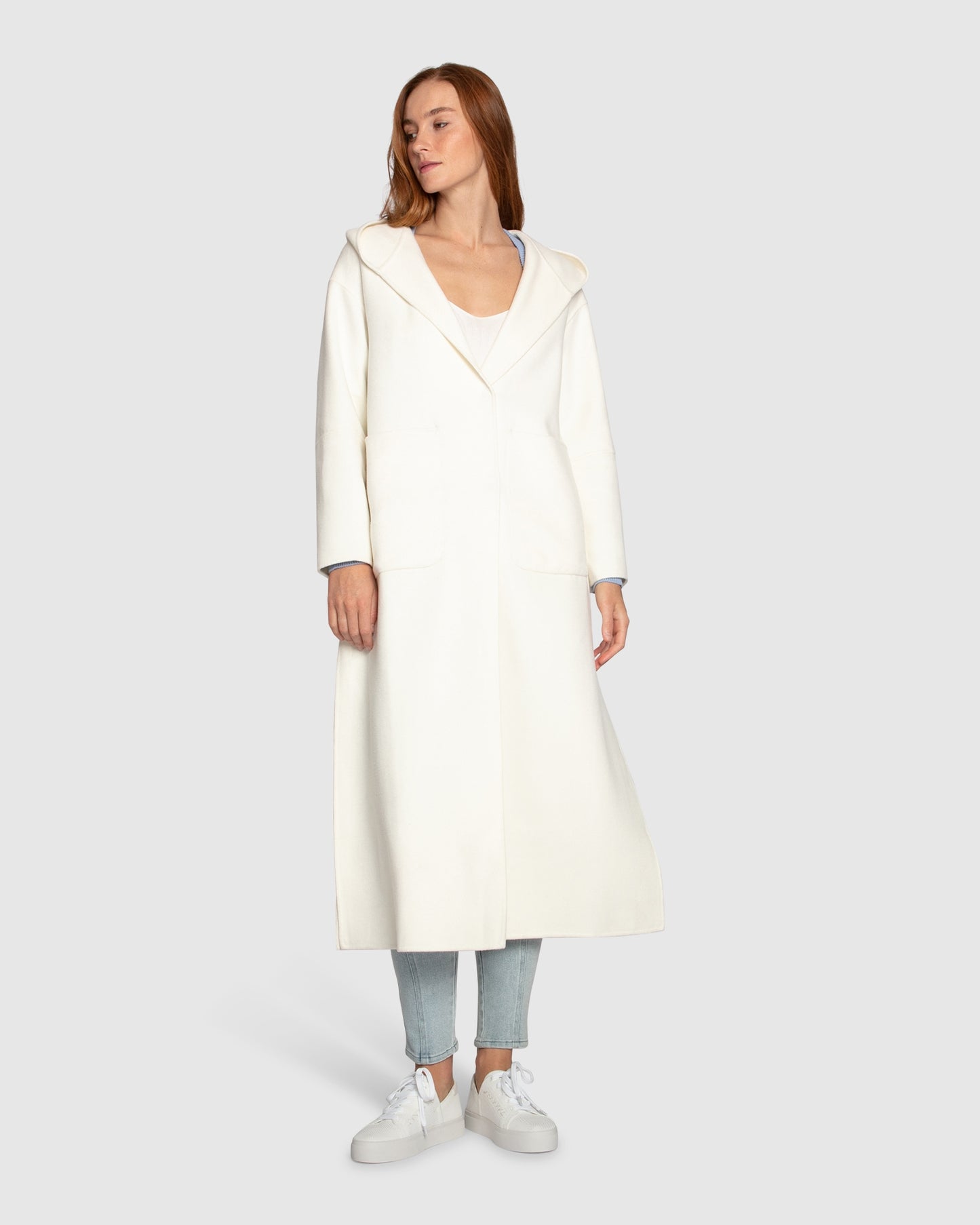 Walk My Way Wool Blend Oversized Maxi Coat - Cream