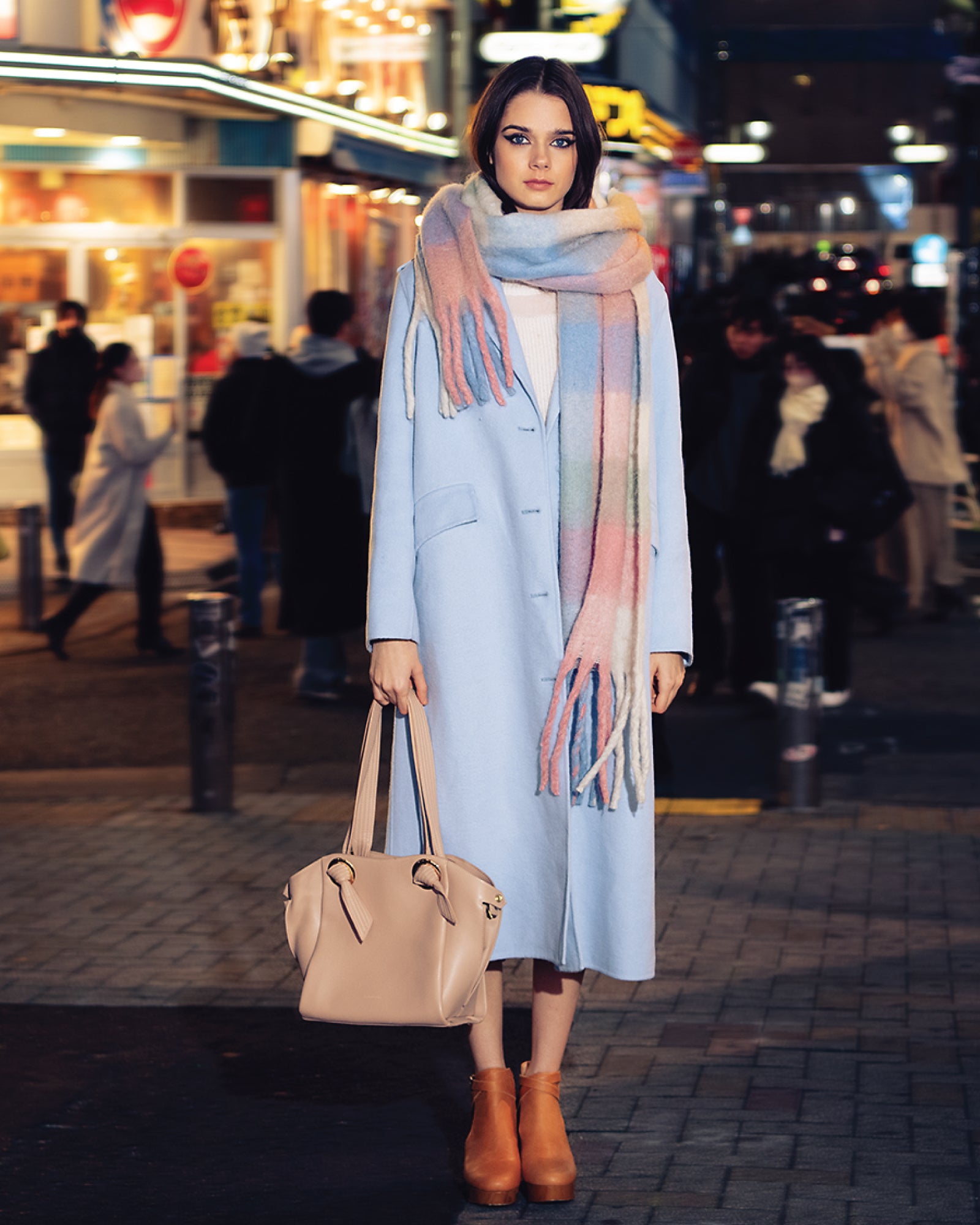 Tainted Love Wool Blend Longline Coat - Sky Blue Tainted Love Wool Blend Longline Coat - Sky Blue