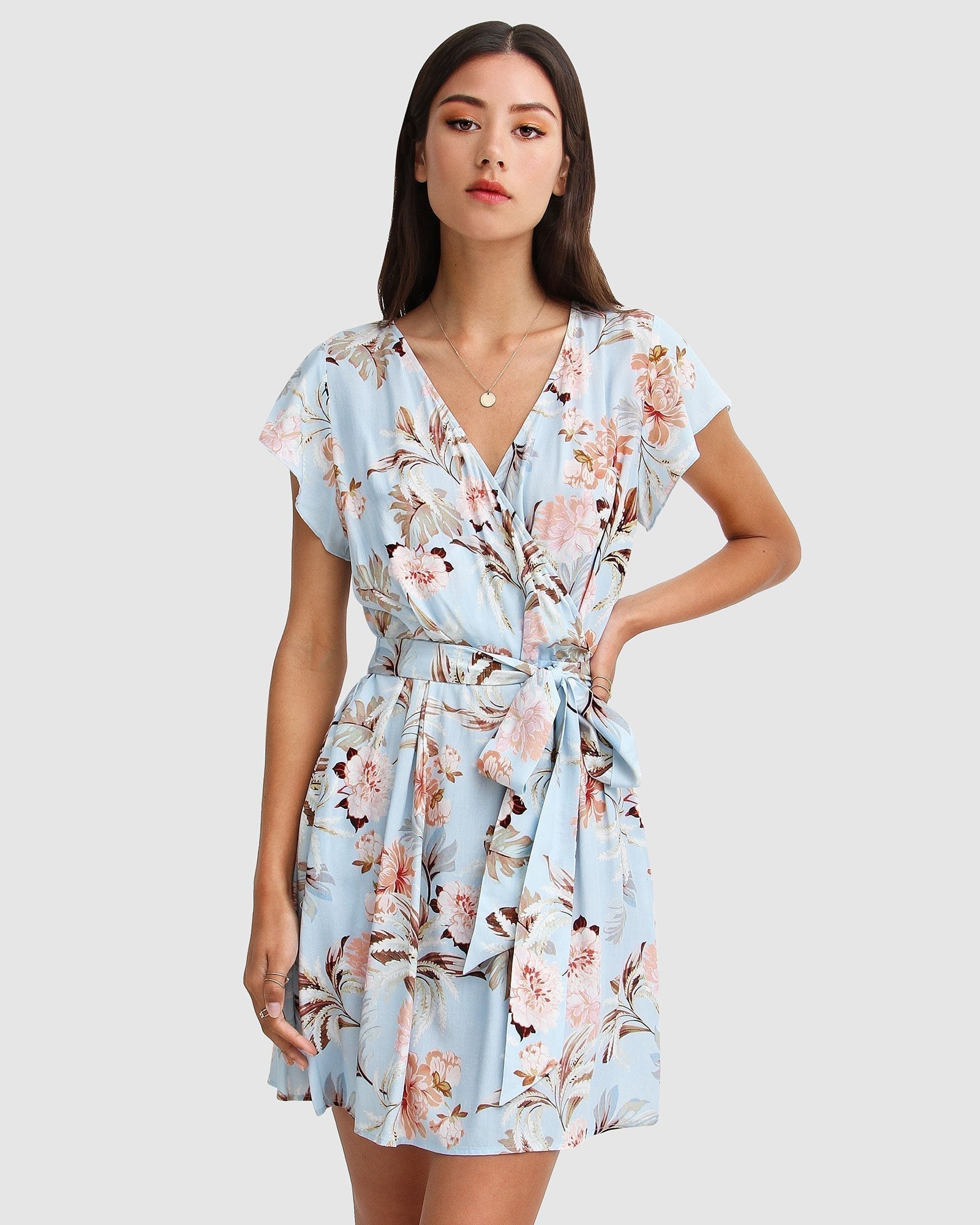 I'm The Star Wrap Dress - Light Blue - Size S - Belle & Bloom I'm The Star Wrap Dress - Light Blue - Size S - Belle & Bloom