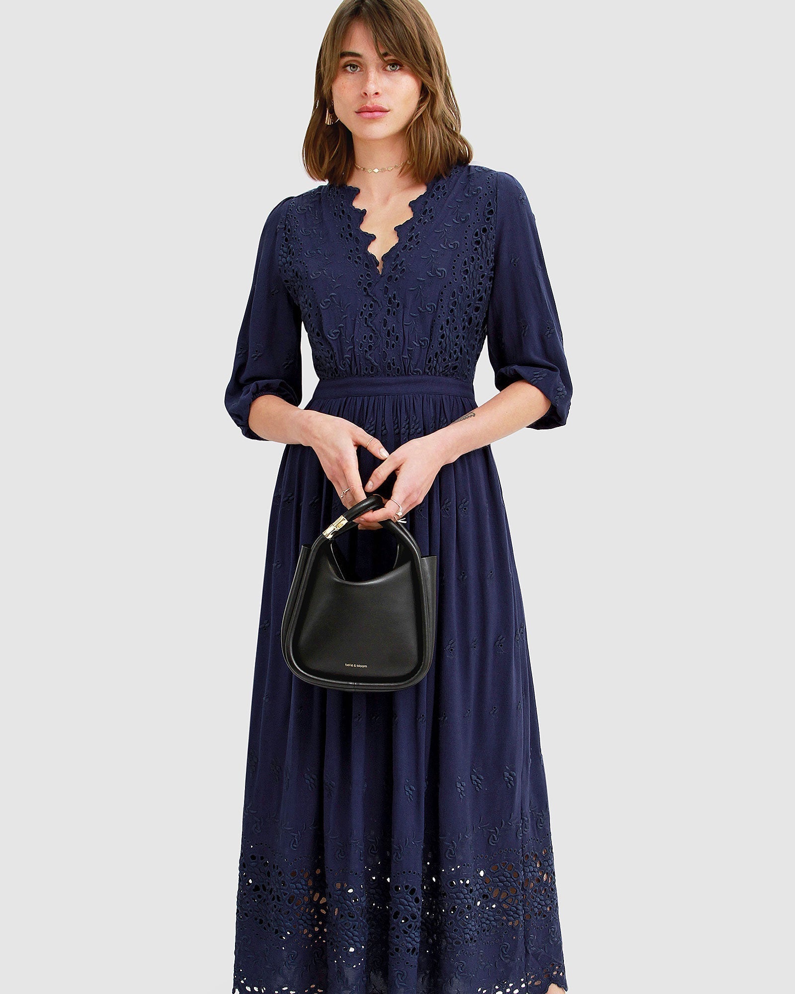 all eyes on you midi dress Belle & Bloom All Eyes On Me Midi Dress - Navy - Blue