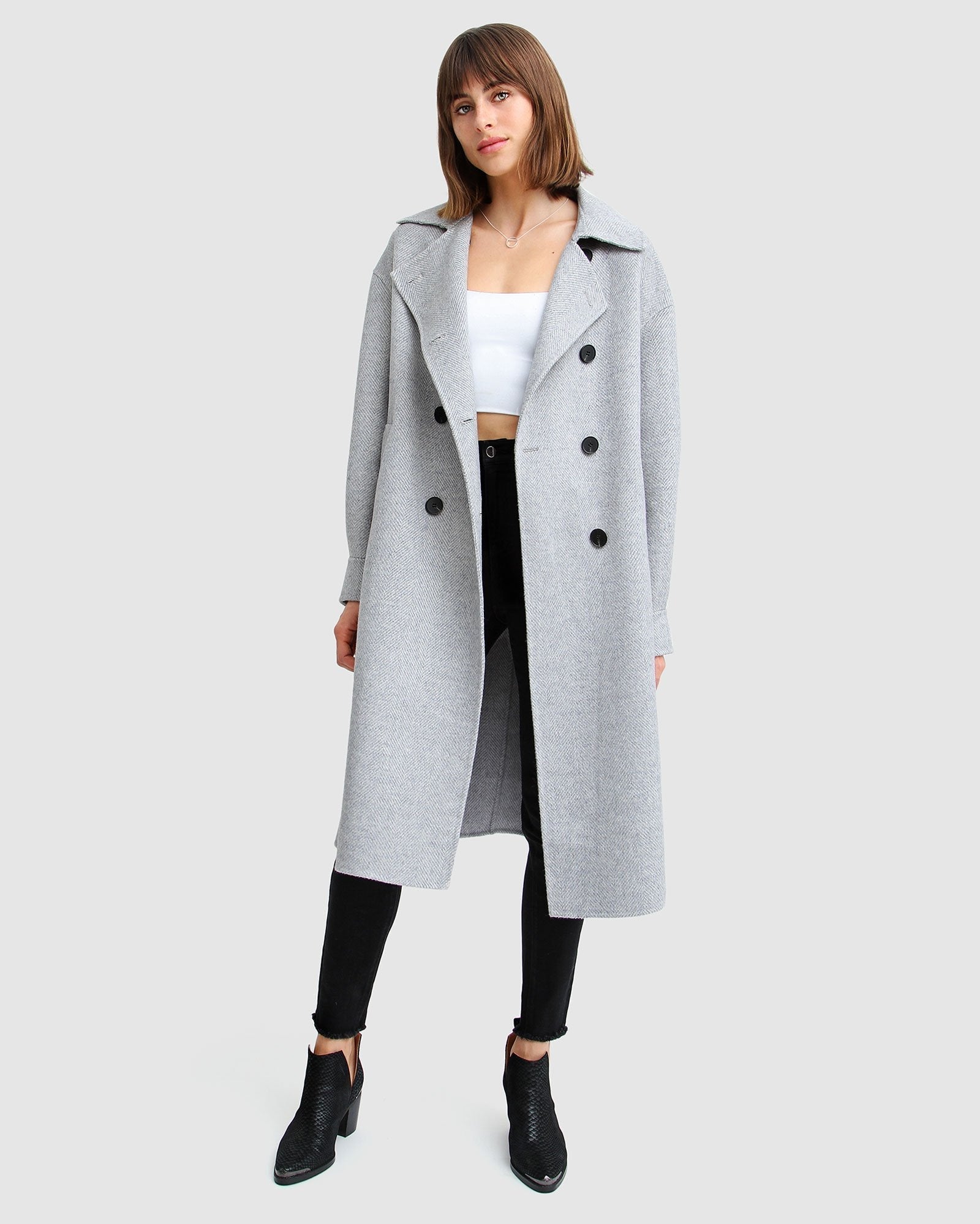 Dream Lover Loose Fit Wool Blend Coat Grey – Belle Bloom