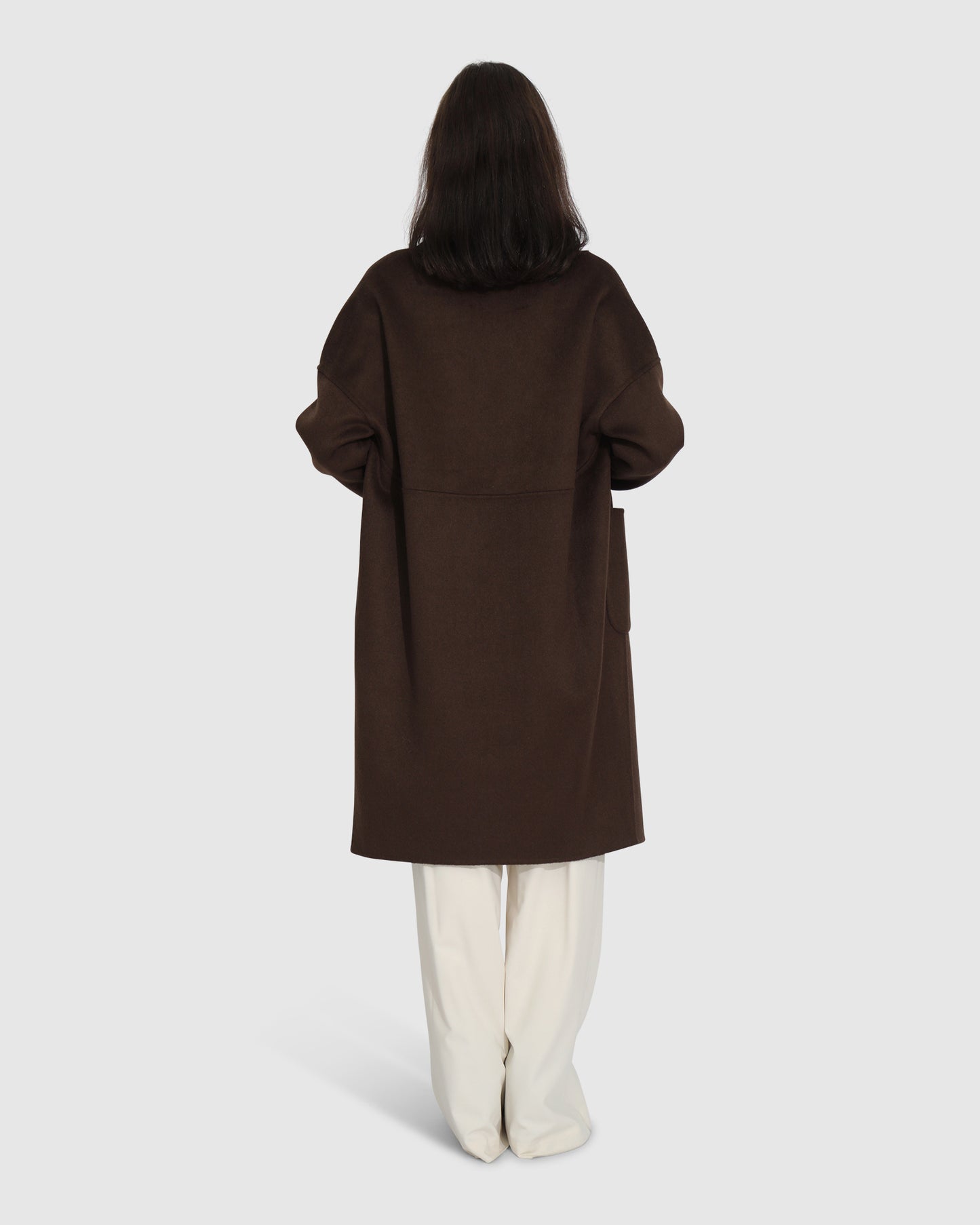 Publisher Double-Breasted Wool Blend Coat - Chocolate