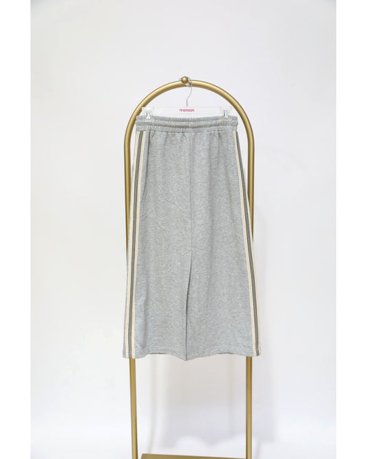 Cotton Midi Skirt - Grey
