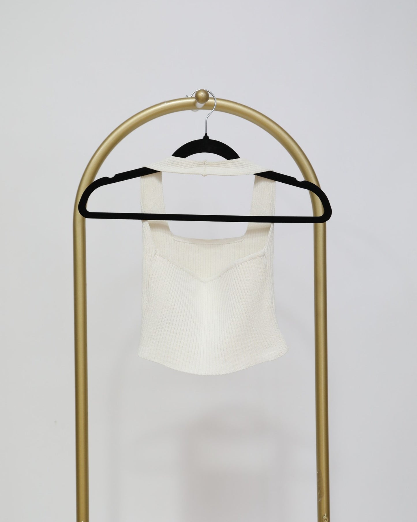 Square Neck Knit Top - Ivory