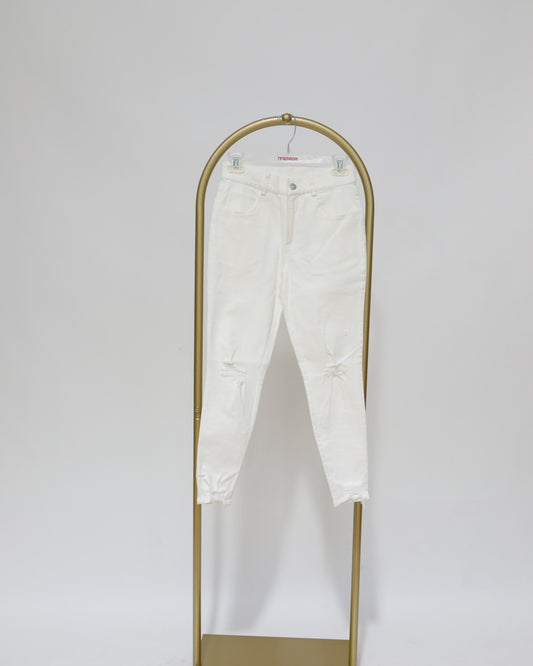 High Waisted Skinny Jeans - White