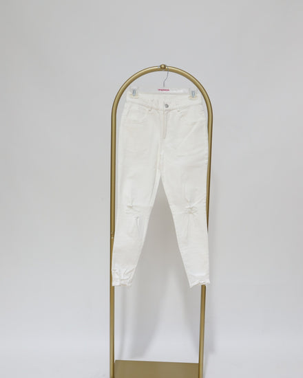 High Waisted Skinny Jeans - White