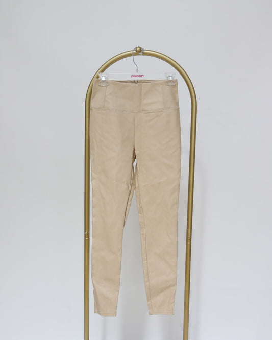 High Waisted Skinny Pants - Beige