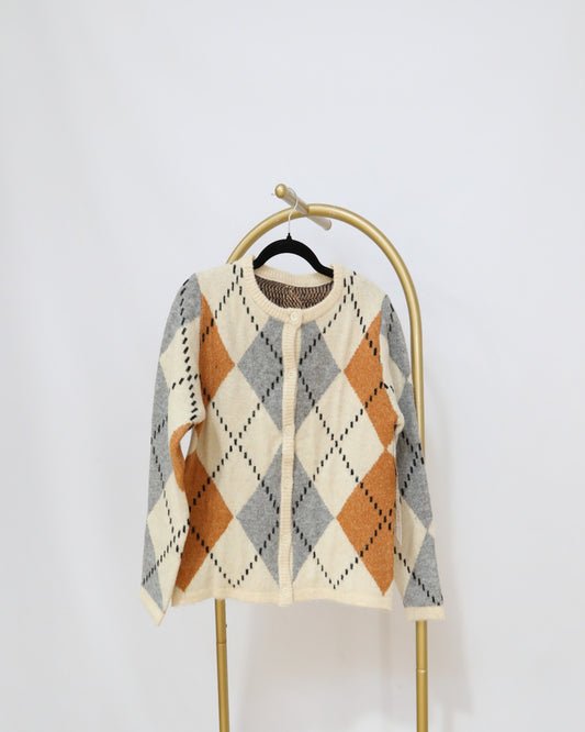 Knit Pattern Cardigan - Cream