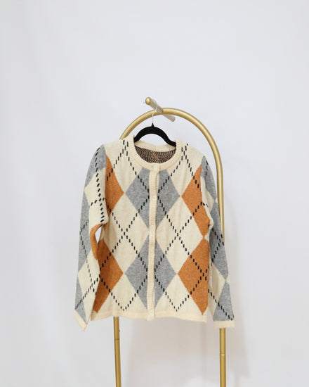 Knit Pattern Cardigan - Cream