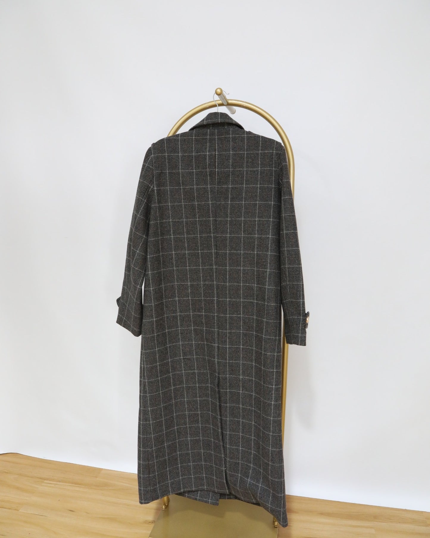 Military Check Coat - Dark Grey