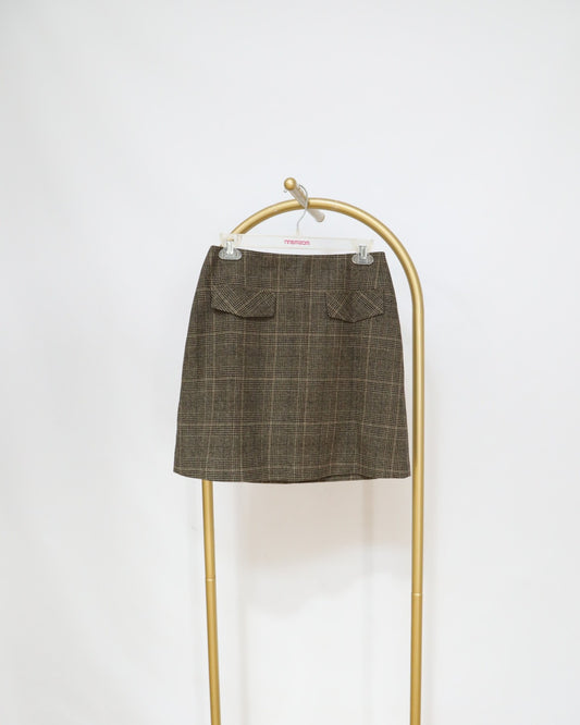 Check Mini Skirt - Brown