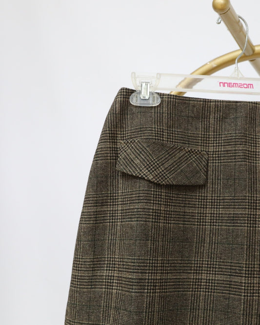 Check Mini Skirt - Brown