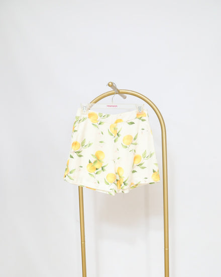 Lemon Print Shorts - White