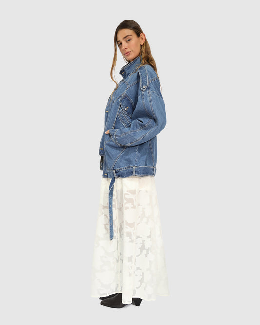 Downtown Denim Oversized Jacket - Medium Denim Wash