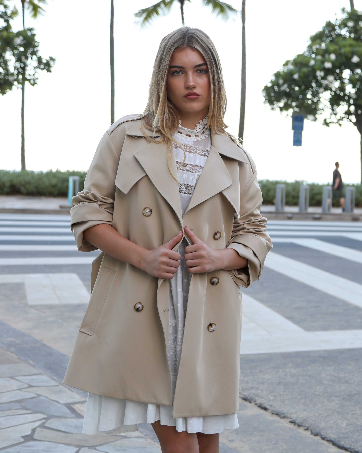Whispers of Verona Trench Coat - Light Camel