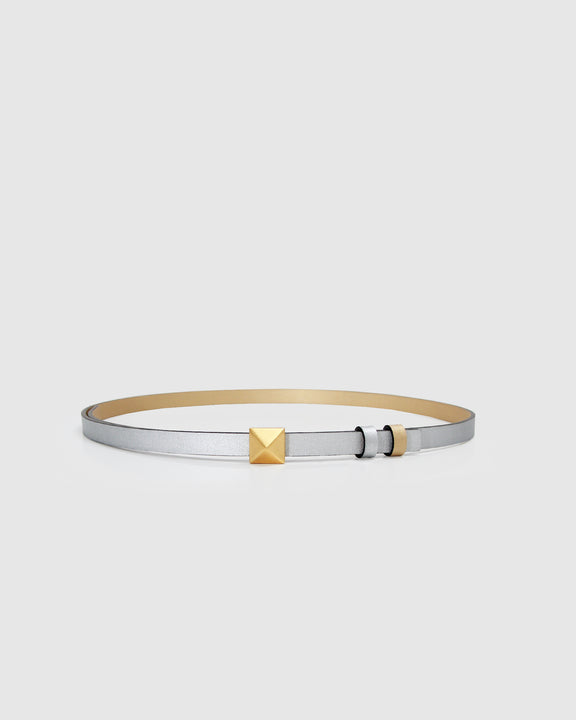 Cleopatra Pyramid Stud Leather Belt - Metallic