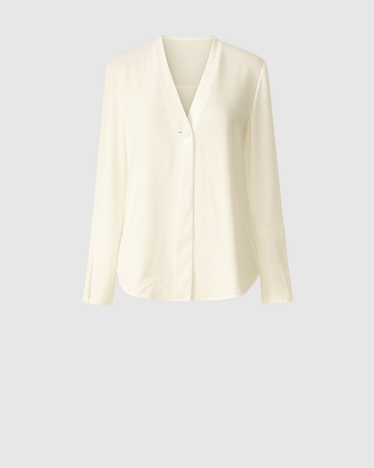 Statement Shirt with Cinched Back Detailing - White