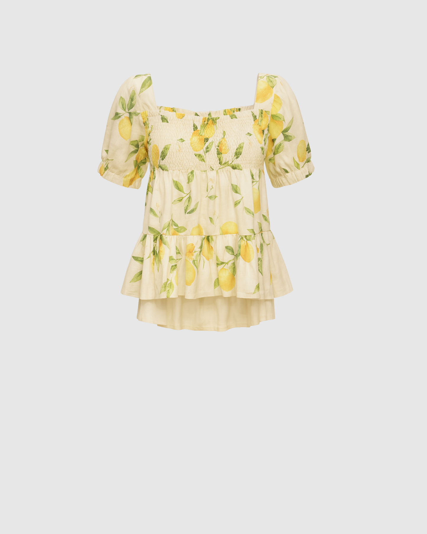 Girls Lemon Print Ruffle Detail Dress - Print