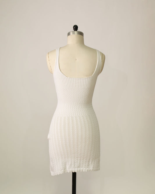 V-Neck Mini Dress - White