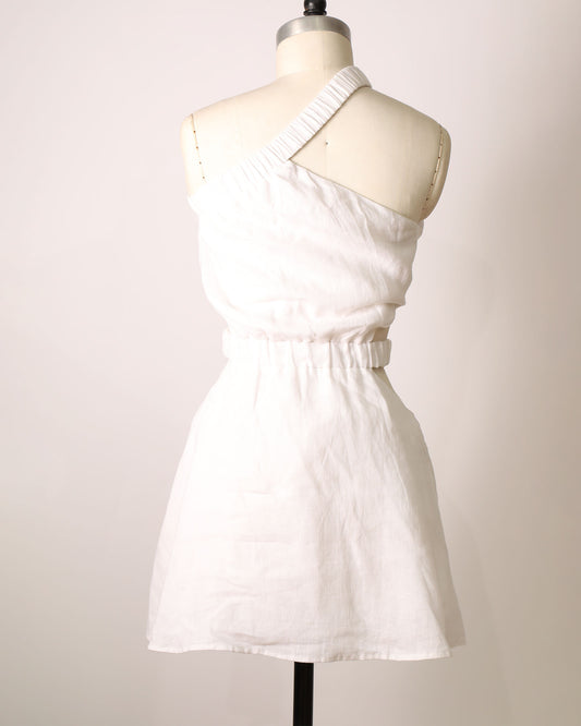 Asymmetrical Mini Dress - White