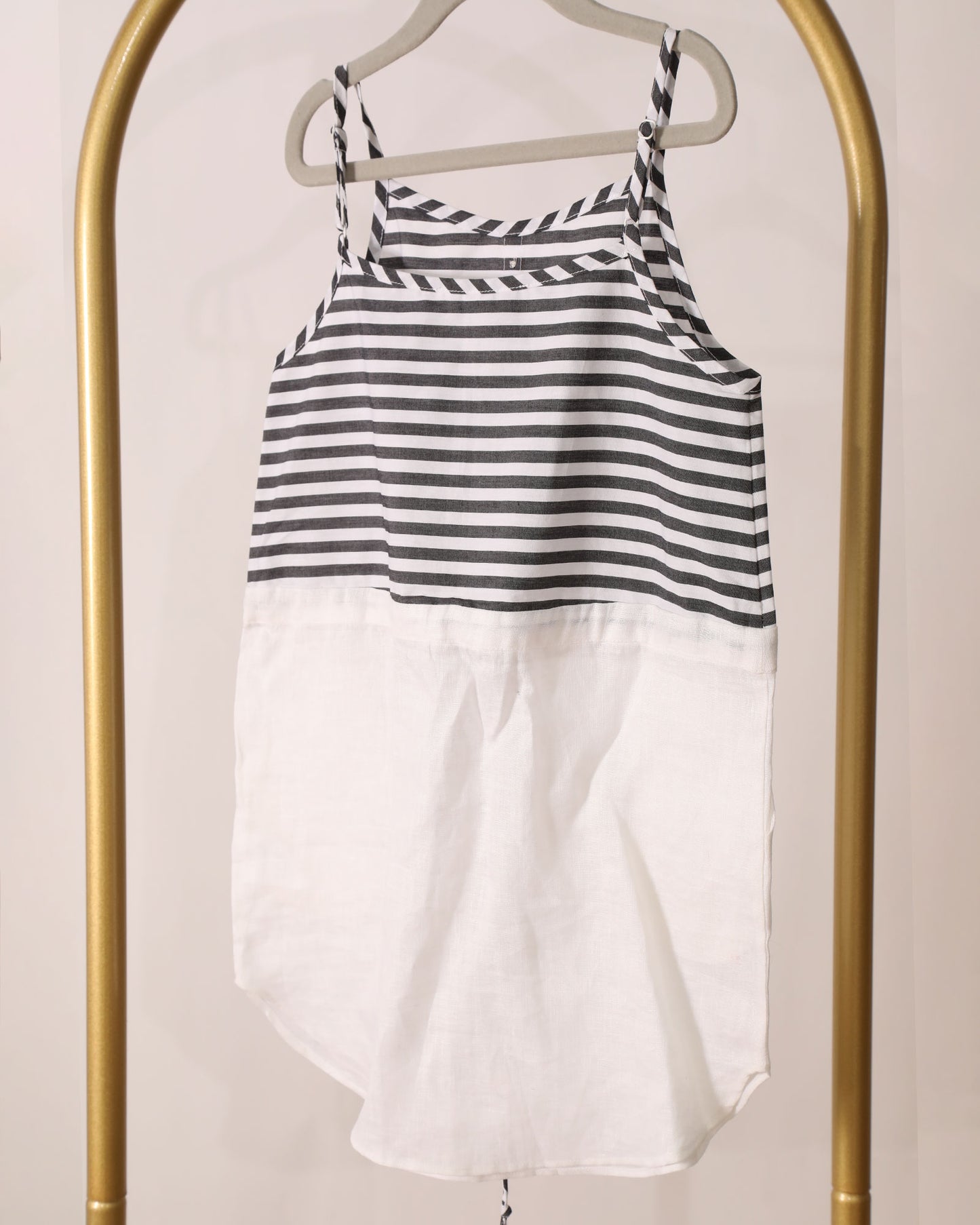 Girl's Striped Mini Dress - Black/White