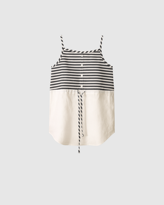 Girl's Striped Mini Dress - Black/White