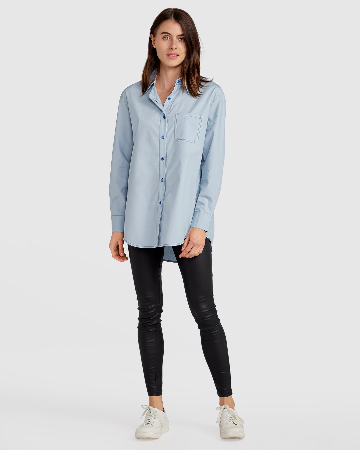 My Girl Oversized Shirt - Duck Egg Blue