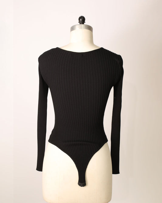 Long Sleeve Bodysuit - Black
