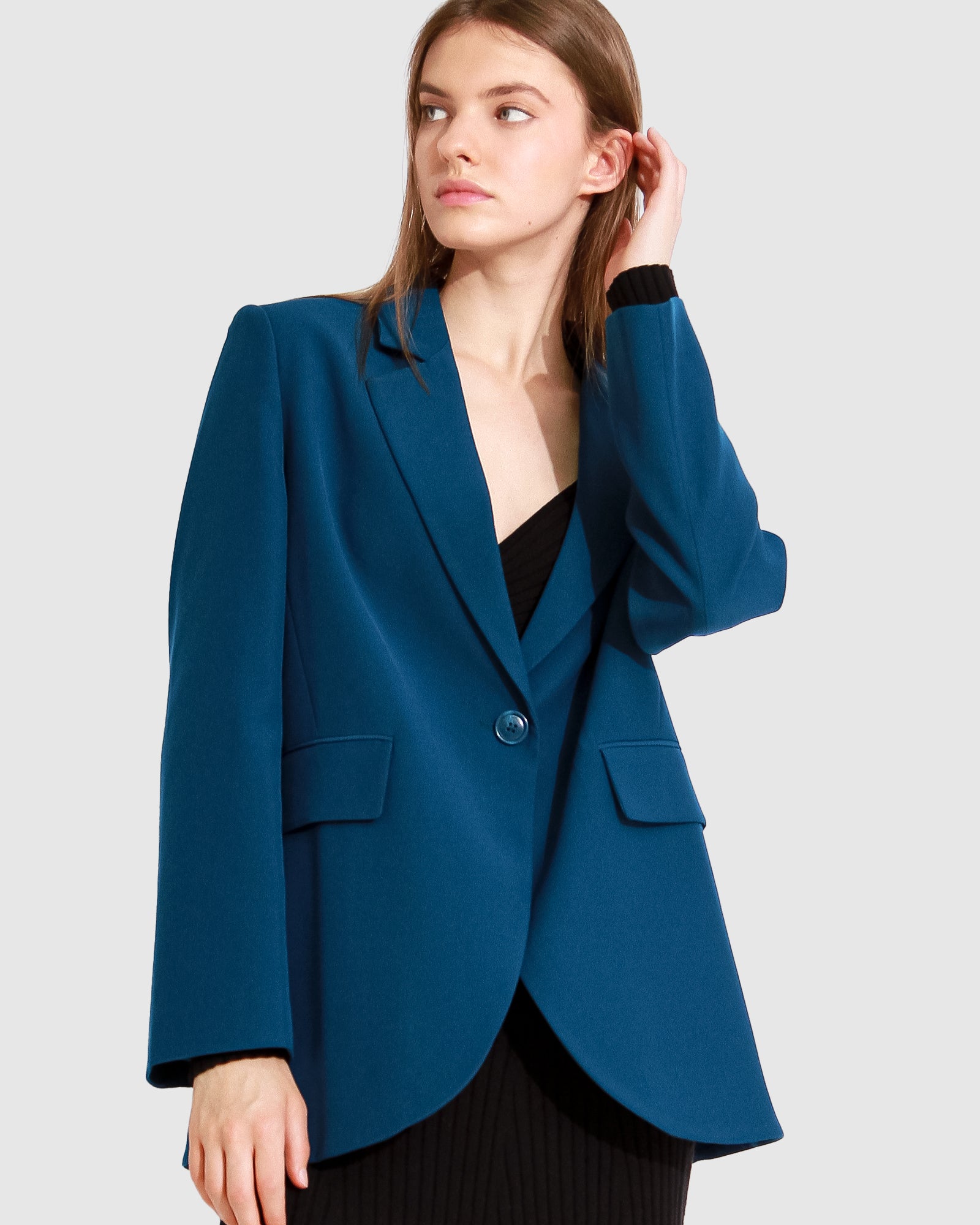 Dark teal blazer sale